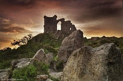 Mow Cop Folly, early morning.