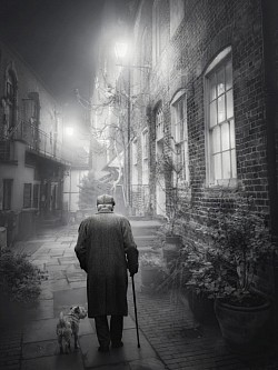 Old man & his dog, Shrewsbury
